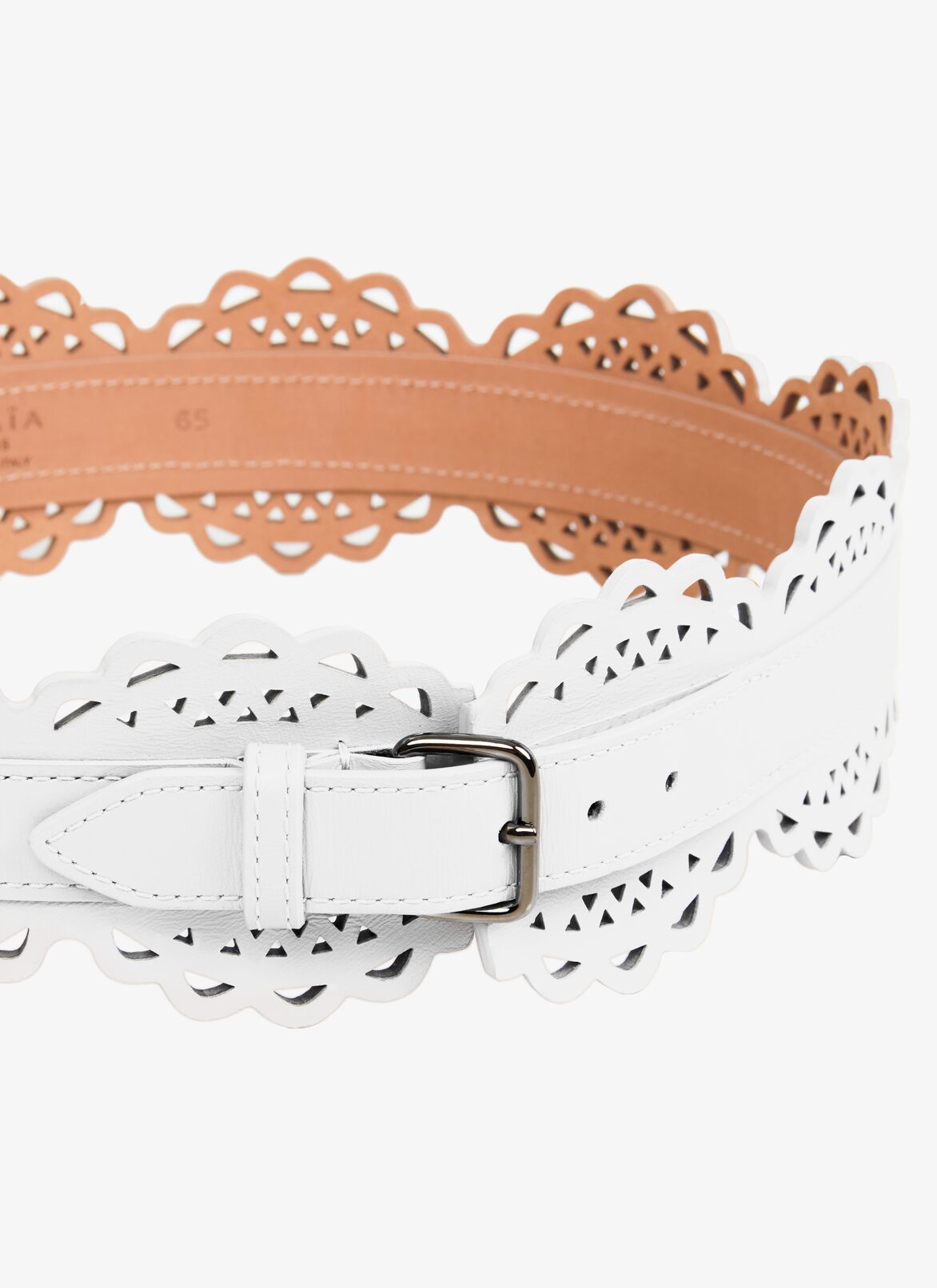 Bustier Belt in vienne wave calfskin ALAÏA OPTIC WHITE BUSTIER BELT IN VIENNE WAVE CALFSKIN